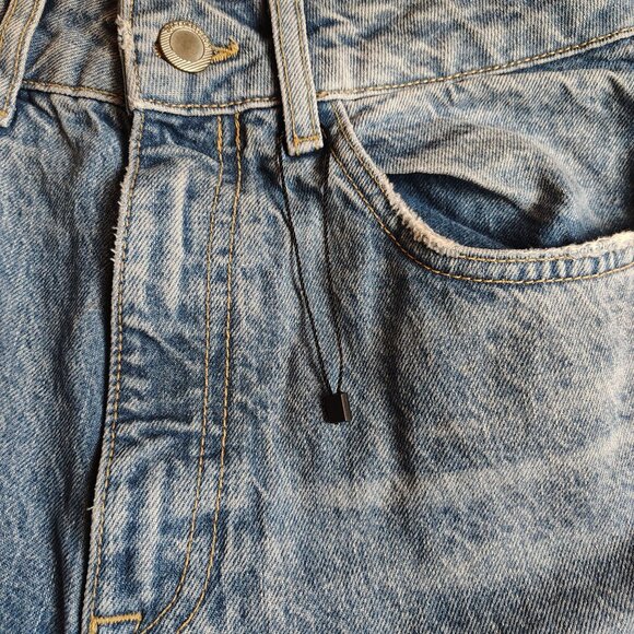 Zara Mom Jeans High-Rise Straight Distressed Ripped Sz 6 - Picture 3 of 12